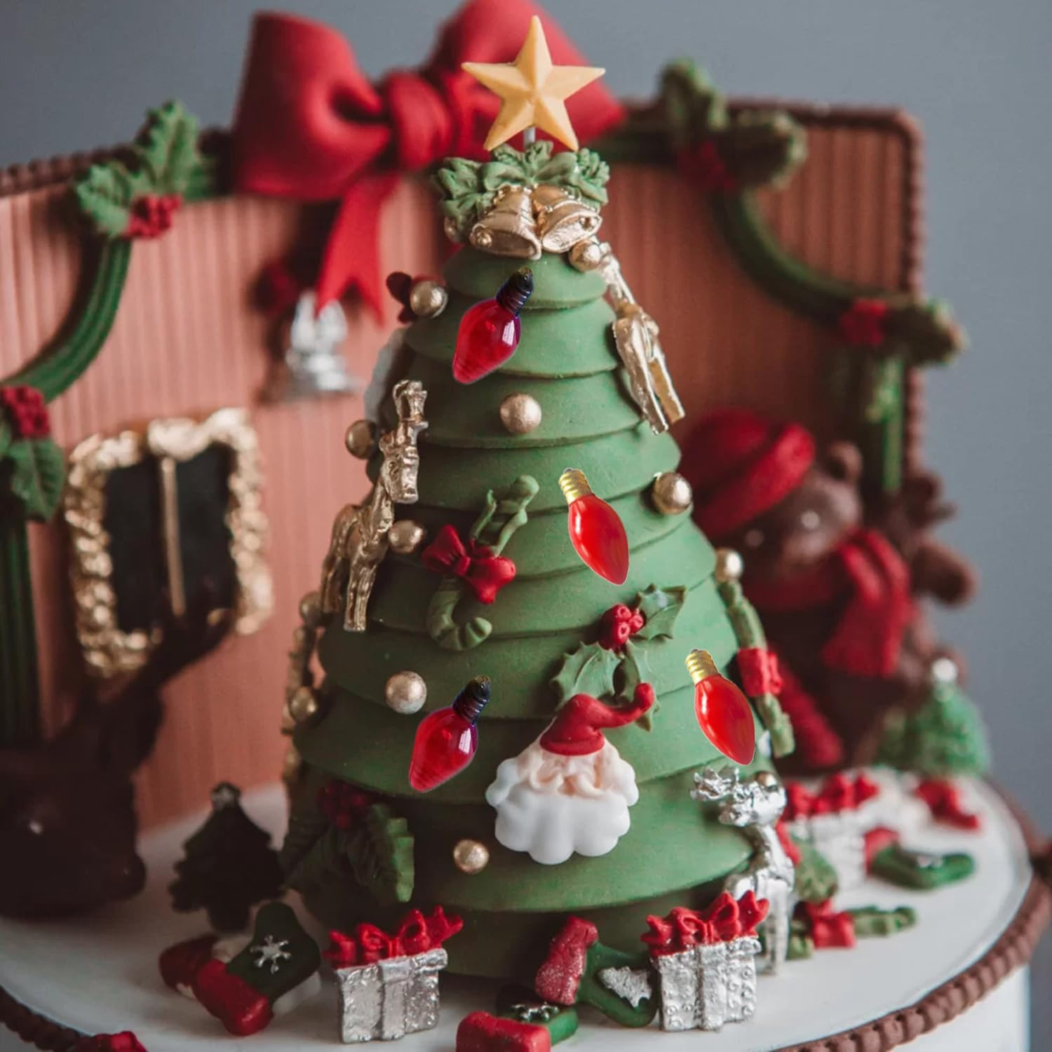 Light Bulb Silicone Mould Christmas Light Bulb Chocolate Fondant Moulds for Cupcake Topper Cake Decoration Polymer Clay Candy Gum Paste image number 4