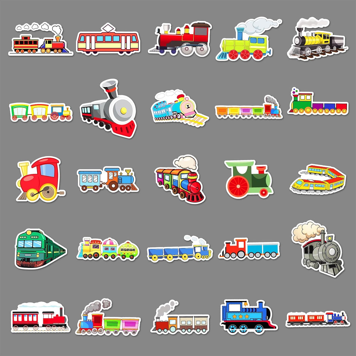 100 PCS Train Stickers Vinyl Waterproof Stickers for Boys,Girls,Kids,Children,Teens,Adults Decals for Laptop,Phone,Luggage,Computer,Skateboard,Bicycle,Water Bottle - Cute Hand-Painted Small Cat Stickers image number 4