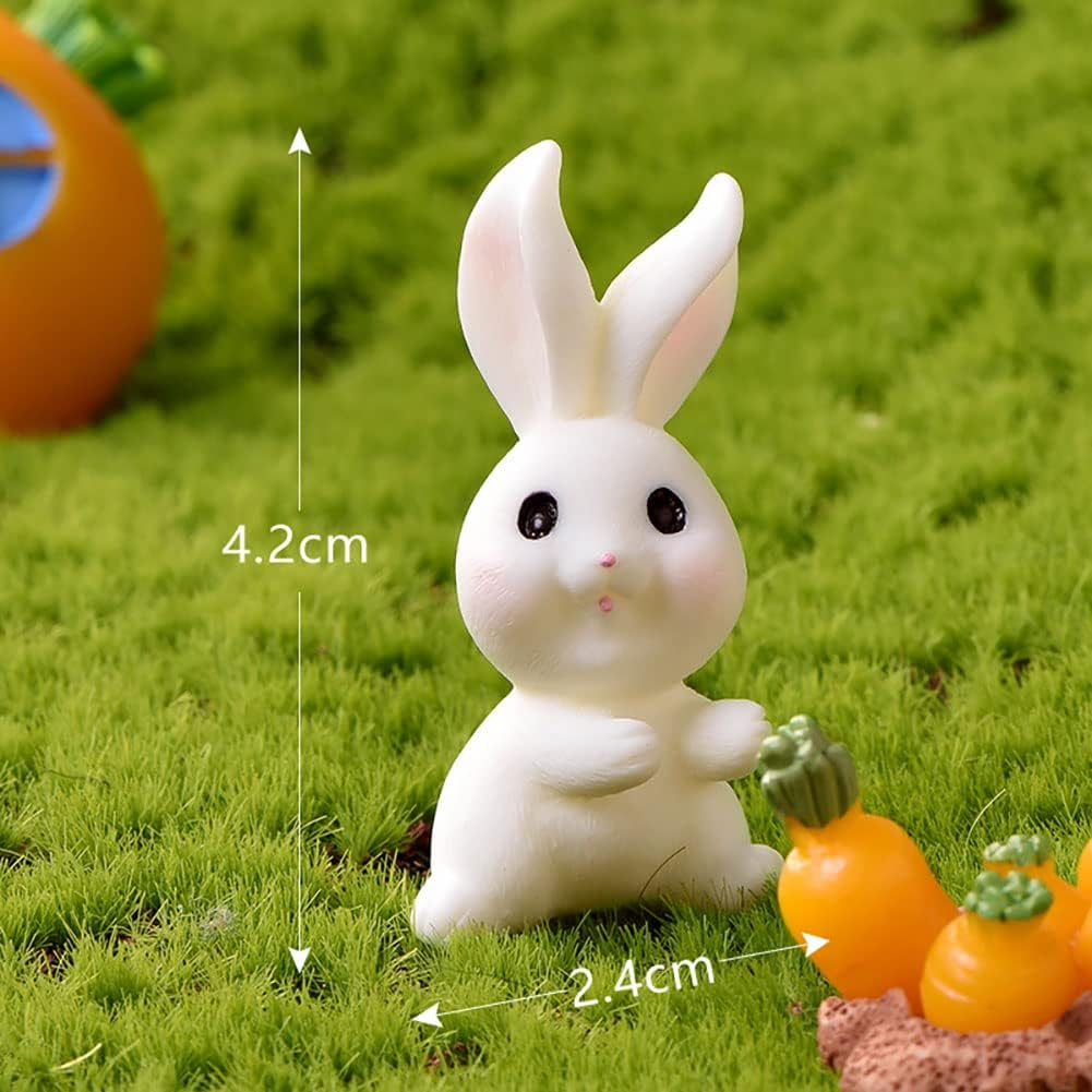 12 Pcs Cute Animal Rabbit Character Toys Cake Toppers, Rabbit Figures Collection Playset Fairy Tale Garden Decoration Christmas Birthday Gift image number 1