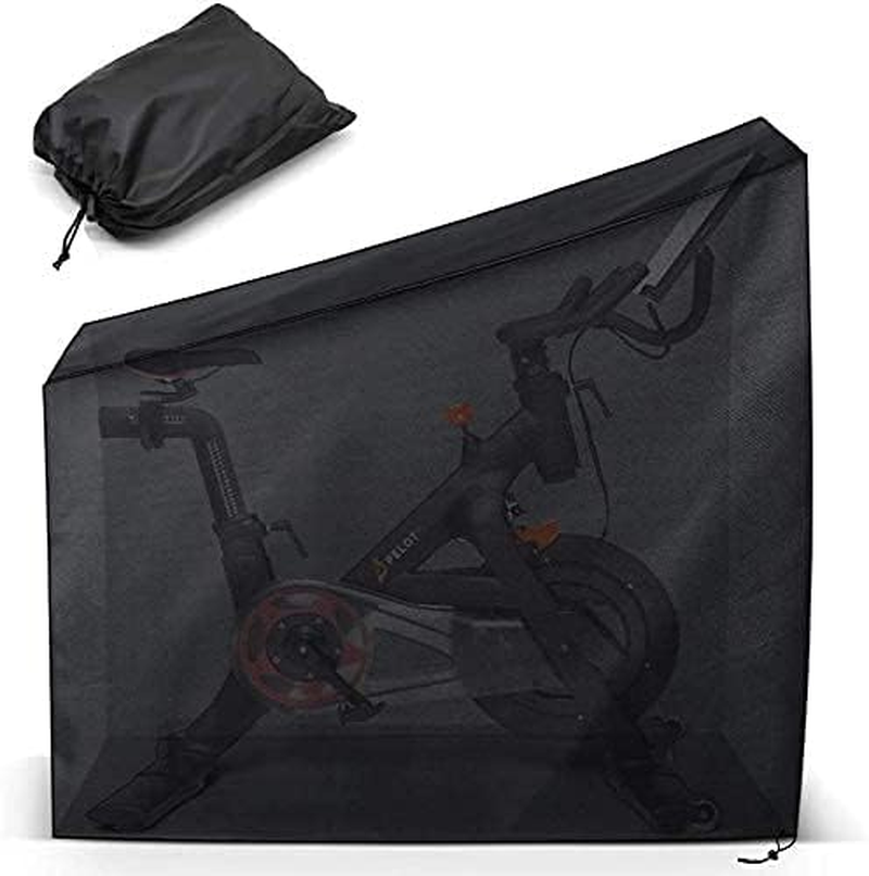 Exercise Bike Cover for Peloton Stationary Bike Upright Indoor Cycling Protective Cover Dustproof Waterproof Sunshine-Proof Out Door Bike Cover Black