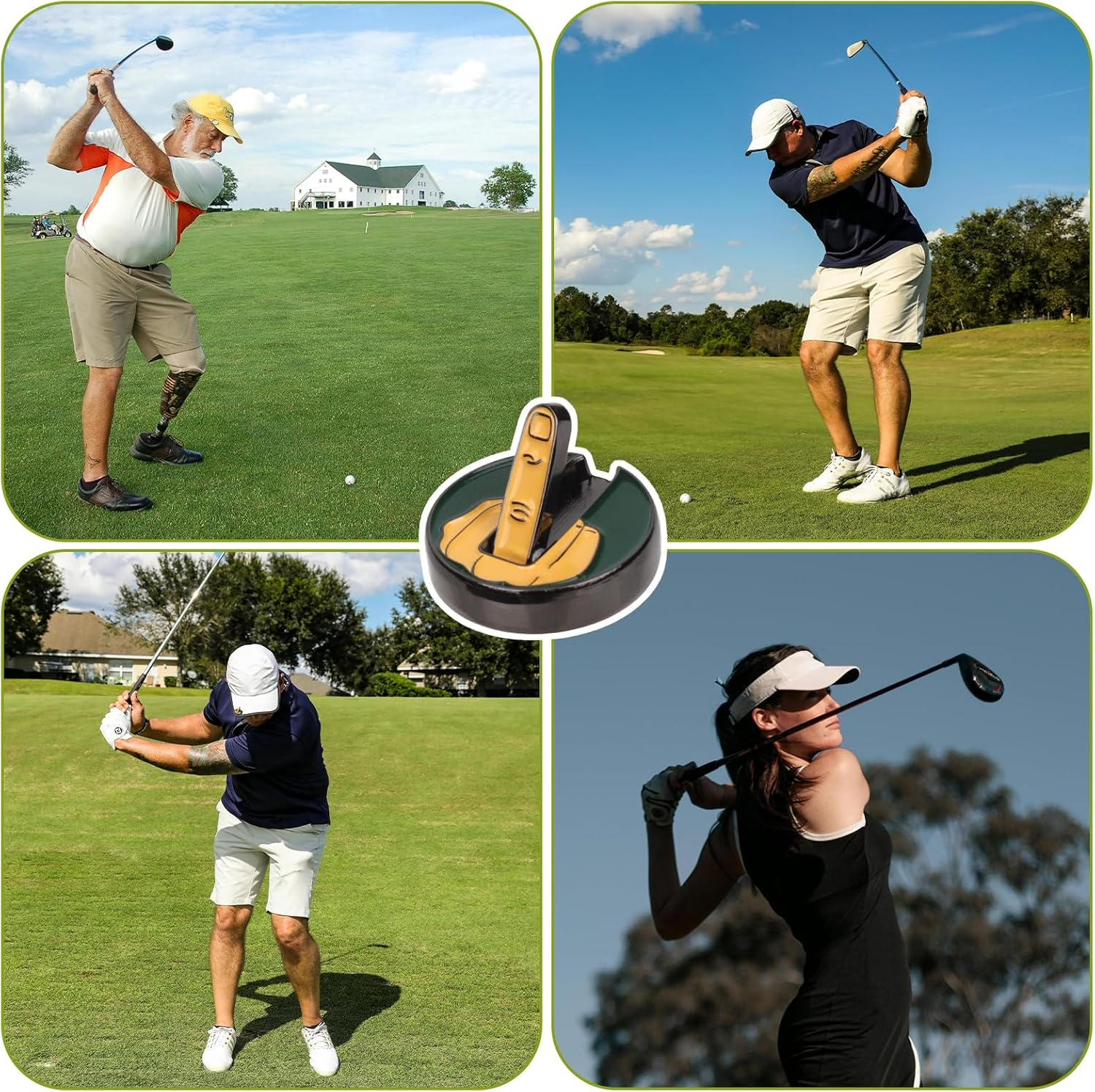 Lasuroa Magnetic Golf Hat Clip, Golf Ball Marker Hat Clip Funny Golf Ball Marker with Three-Tooth Cap Clip Magnet Golf Accessories Gifts for Golf Enthusiast