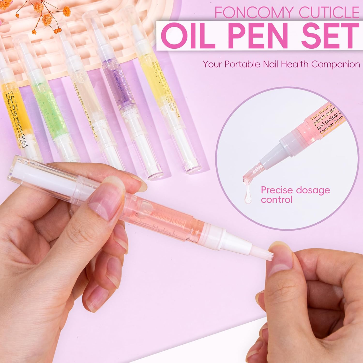 2PCS Cuticle Oil Pen for Nails,Nail Oil Pen for Nail Care,Cuticle Oil for Nails with Nail File,Nail Oil Cuticle Prevent Dry Cracking and Hangnails,Deep Nourishment(Lily & Aloe Flavor)