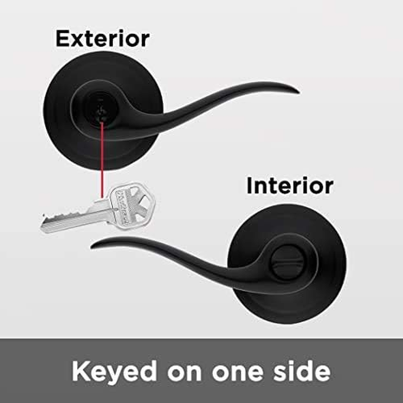 Kwikset 97401-026 Tustin Keyed Entry Lever Featuring Smartkey, Iron Black image number 6