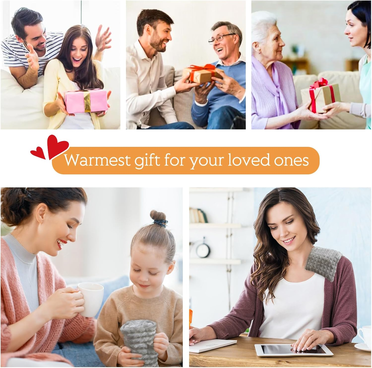 Vecozey Microwavable Heat Pack for Pain Relief with Removable Cover 28 * 15.5Cm Microwave Heat Bag with Nature Moist Heat for Knee, Neck & Shoulder Discomfort Warm Compress image number 3