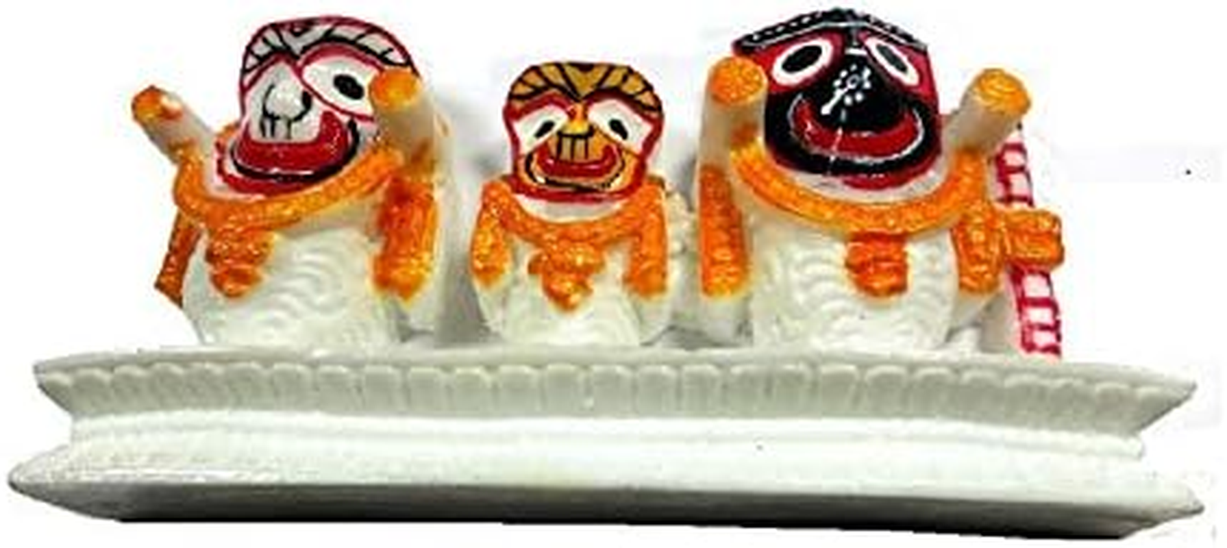 ORIVILLE Jagannath Balabhadra and Shubhdra Marble Dust Idol/ Murti for Car Dashboard, Home D&eacute;cor and for Puja. Best for Puja, and Gift. image number 3