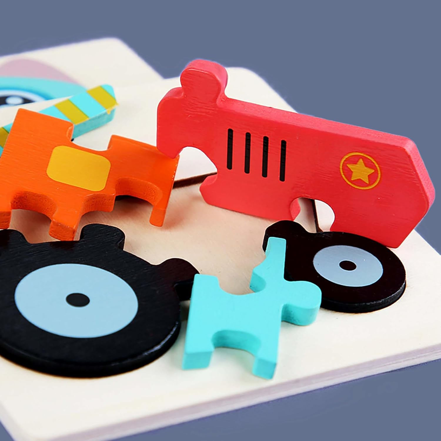 Toddler Puzzles, Set of 6, Wooden Jigsaw Puzzles for 1 2 3 Year Old Baby Boys or Girls,Toddlers Gifts, Preschool Learning Educational Toys [ Colors & Shapes Cognitive Skill ]