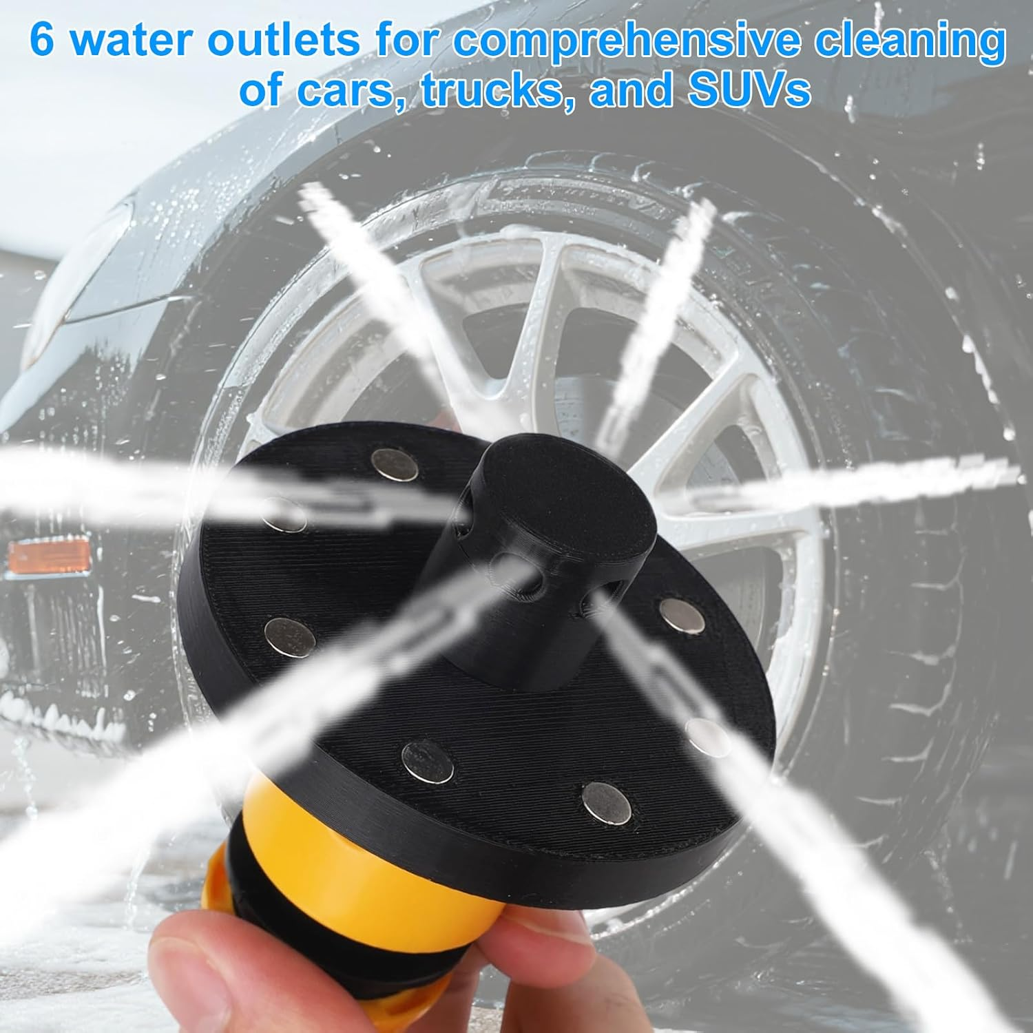 O-Ring Chassis Cleaner Flusher Kit, Black Magnetic Chassis Flusher Kit with 360&deg; Spinning Nozzle for Trucks Cars SUV image number 5