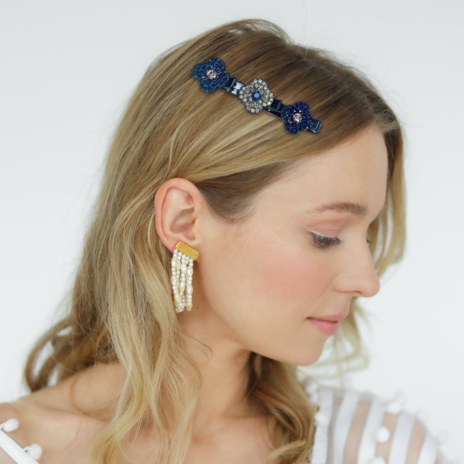 8 Side Clips with Flowers and Plants, Elee Braided Hair Finishing Artifacts, Exquisite Pony Clips, Daily Clothing and Accessories, Hairdressing Supplies image number 4