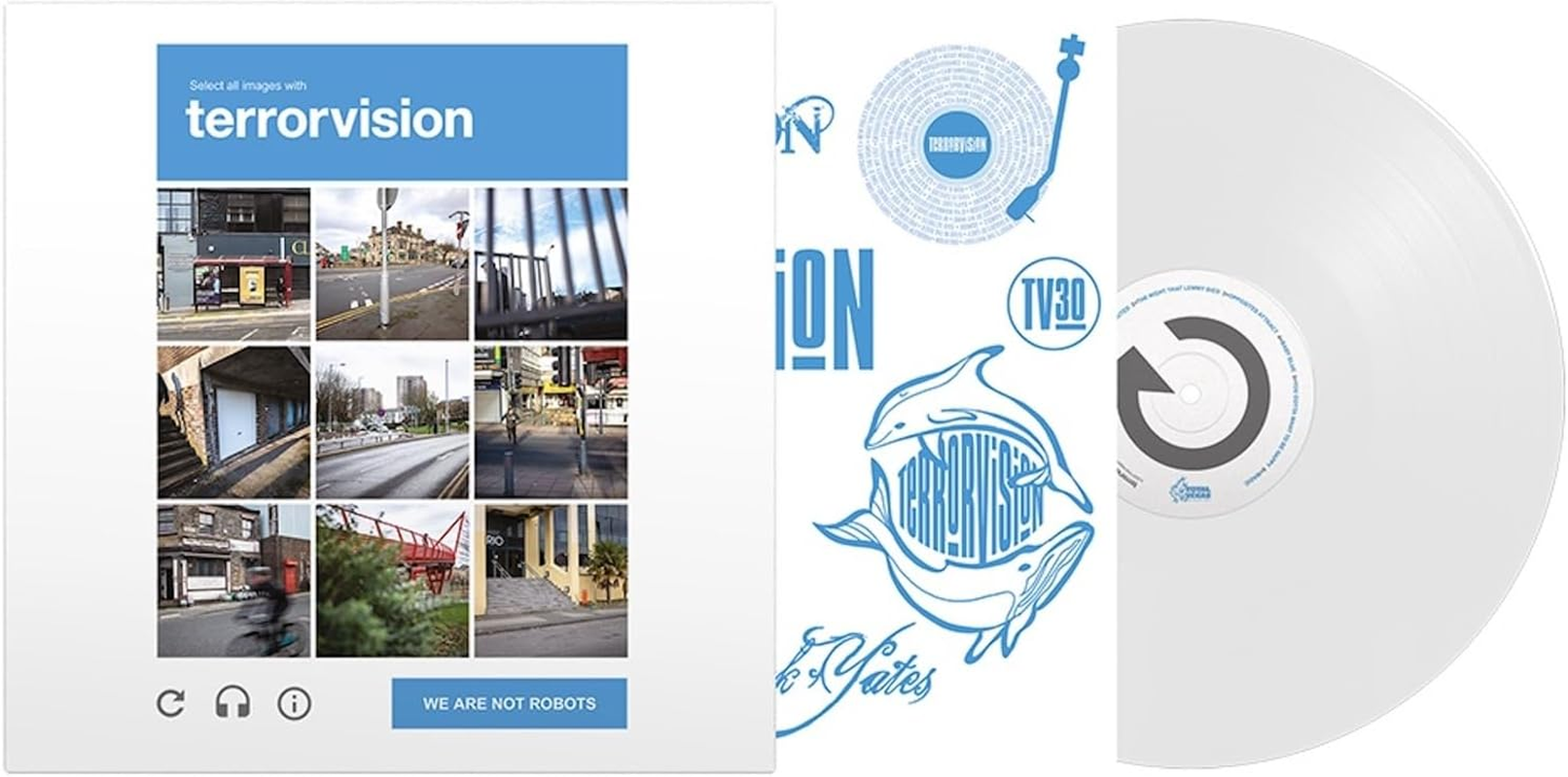 We Are Not Robots - White Vinyl & Sticker Sheet