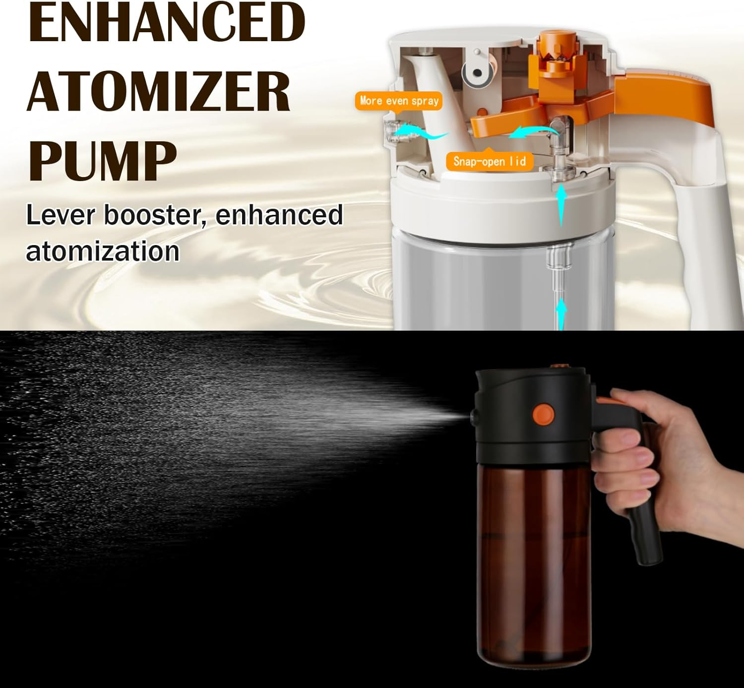 Glass Kitchen Maiden 2 in 1 Olive Oil Dispenser & Oil Sprayer for Kitchen Cooking, Olive Oil Dispenser Bottle, Auto Flip Cap, 16Oz Brown (Light Blockage)