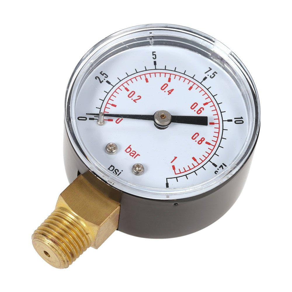 Pool Water Pressure Gauge Meter Manometer 0 15Psi 1Bar Hydraulic Measuring Tool with 1 4 NPT Thread Metal Stable Performance Size image number 4