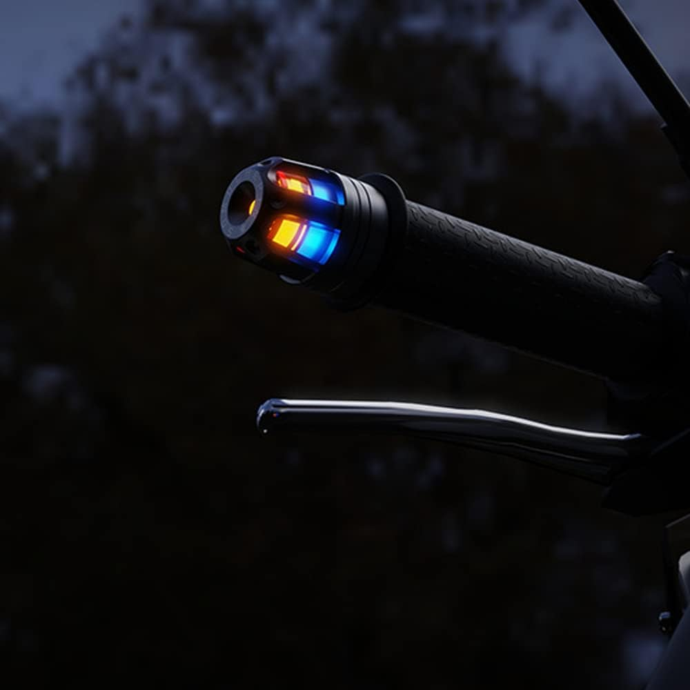 TOTMOX Universal 7/8"(22Mm) Handlebar Grip Bar Plug Light, Motorcycle Turn Signal, Daytime Running Light, Bike Strobe Side Marker, 2 PCS LED Handle End Mount Lamp, Blinker Light, Amber White Light image number 1