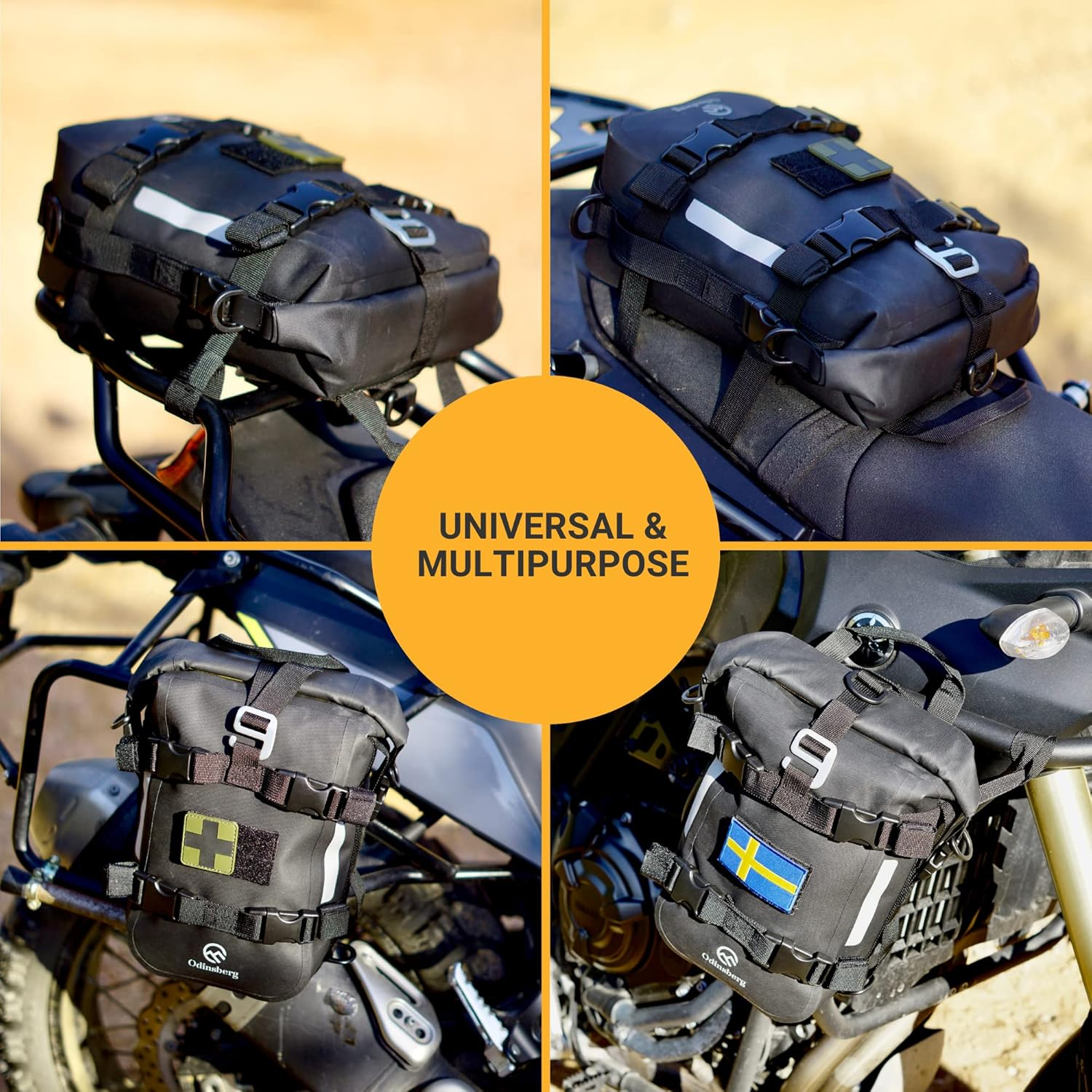 Waterproof Motorcycle Tail Bag 7L Motorcycle Dry Bag Crash Bar Bags Used as Motorcycle Luggage Bag Sissy Bar Bag Back Seat Saddle Bag Rack Fender Bag Pouch Dirt Bike Pack for Moto Enduro ATV image number 6