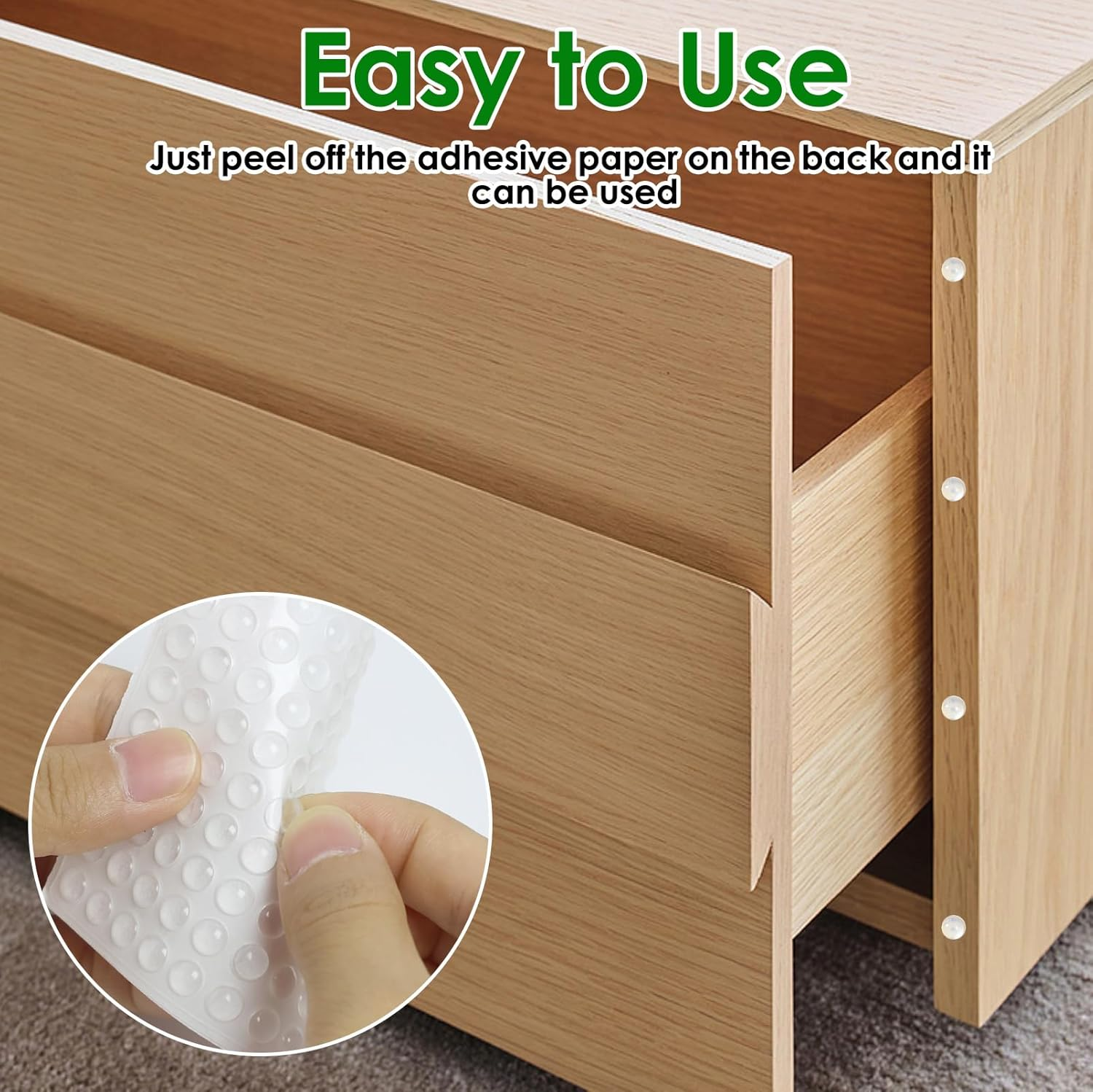 100 Pcs Silicone round Clear Cabinet Door Bumpers, Silencer Cilicon for Door Cabinet Drawer Electronics Furniture, Adhesive Noise Damper Wall Protector Shock Absorbent Gel (6 X 2 Mm) - 6 X 2Mm Clear image number 2