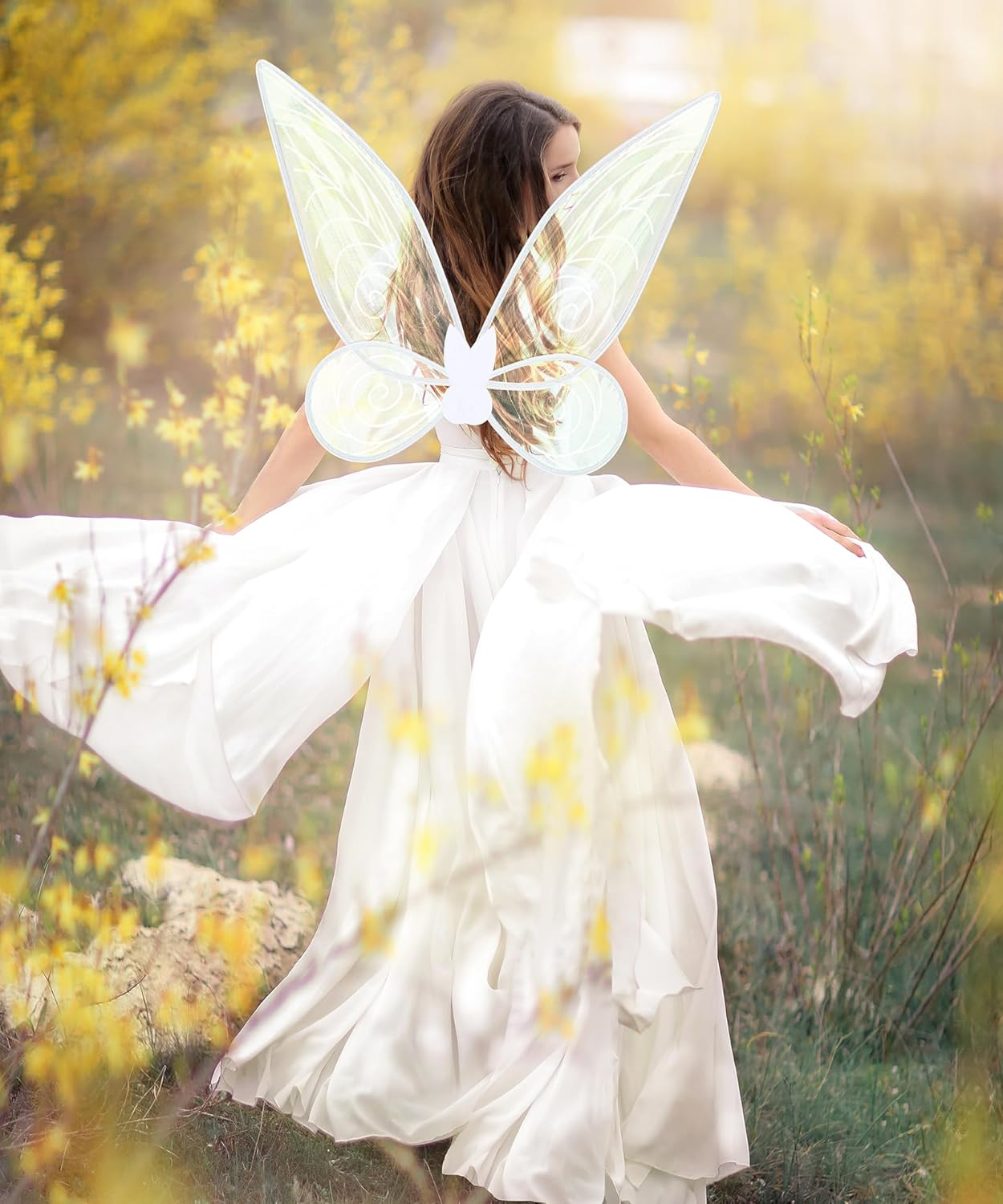 2Pcs Adult Fairy Wings, Sparkling Sheer Butterfly Wings for Adults, Kids, Girls, Women - Birthday Halloween Costume Dress Up image number 2