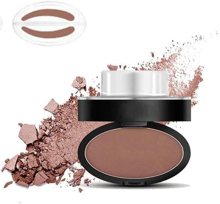 Deluxe Browpro Stamp Set, Waterproof Eyebrow Powder Seal for Perfect Natural Shape - Tinting Coloring Kit (Light Brown Rounded)