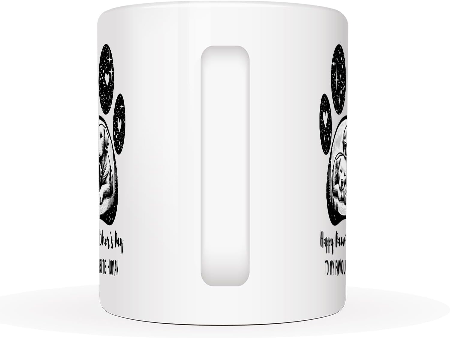 Funny Pawther&rsquo;S Day Coffee Mug Gifts 11 Oz - 'Happy Pawther'S Day' & 'To My Favourite Human' Design, Ideal for Dog Dads, Pet Lovers & First-Time Pet Owners