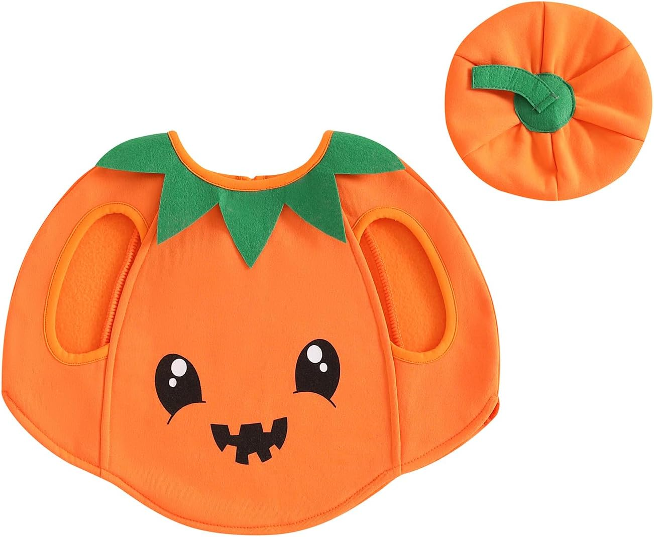 Bemeyourbbs Unisex Toddler Baby Boy Girl Pumpkin Costume Halloween Cotumes Pumpkin Top Hat Halloween Outfit Coslpay Clothes
