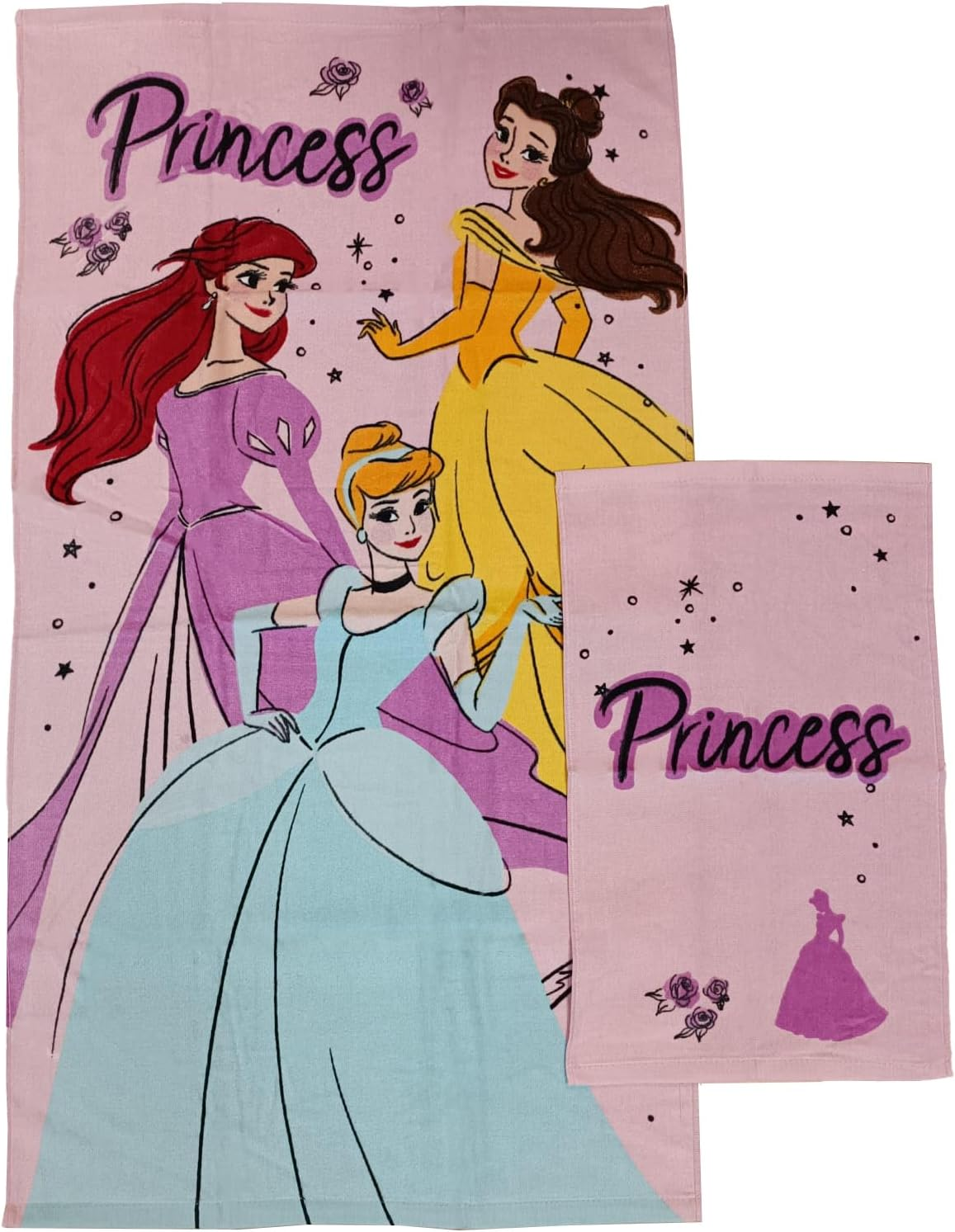 Disney Minnie Mouse Terry Towelling Bath Towels Set of 2 Hand Towels Face Towel Bidet Towel Pink Cotton 100% Set of 2 Official Product