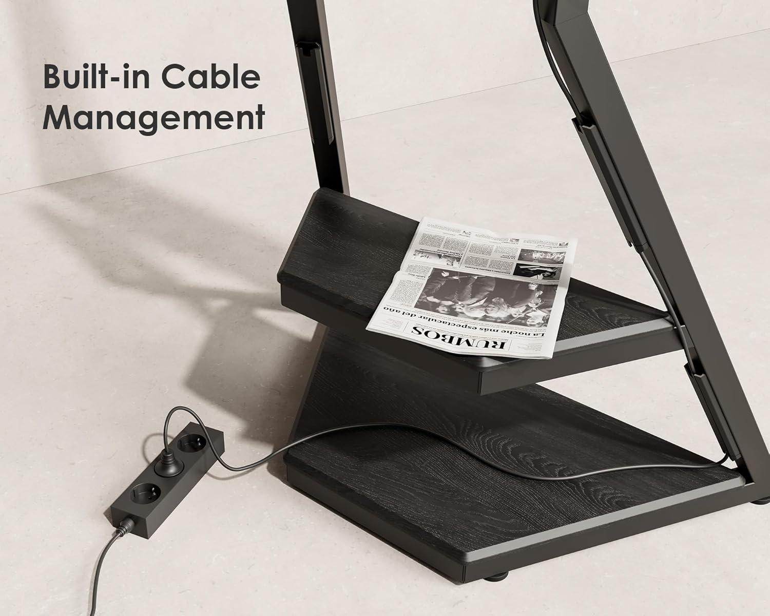 FITUEYES Design Floor TV Stand for 32 43 50 55 65 Inch Tvs, Corner Floor TV Stand Rolling TV Cart for LCD/LED Flat Curved Screens, Modern Living Room Television Stands, Eiffel Series image number 5