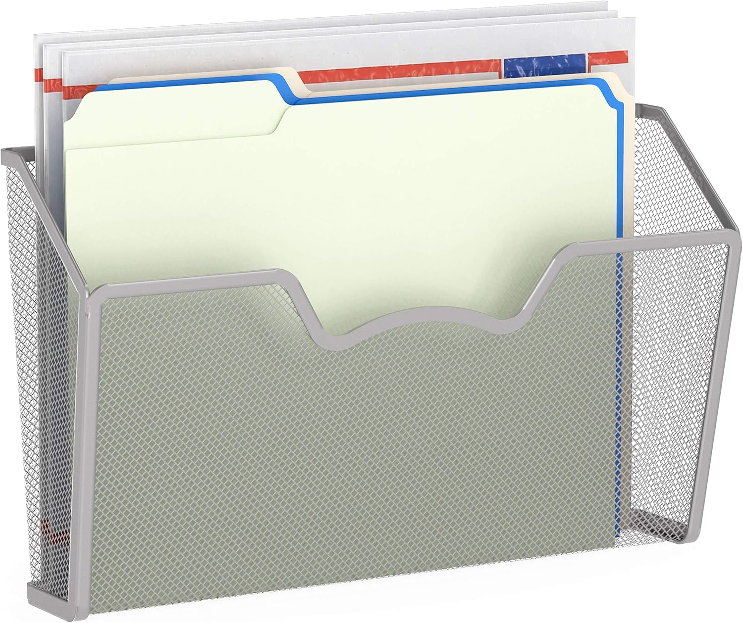 Simplehouseware Wall File Organiser Mesh Holder, 3 Pack, Silver image number 6
