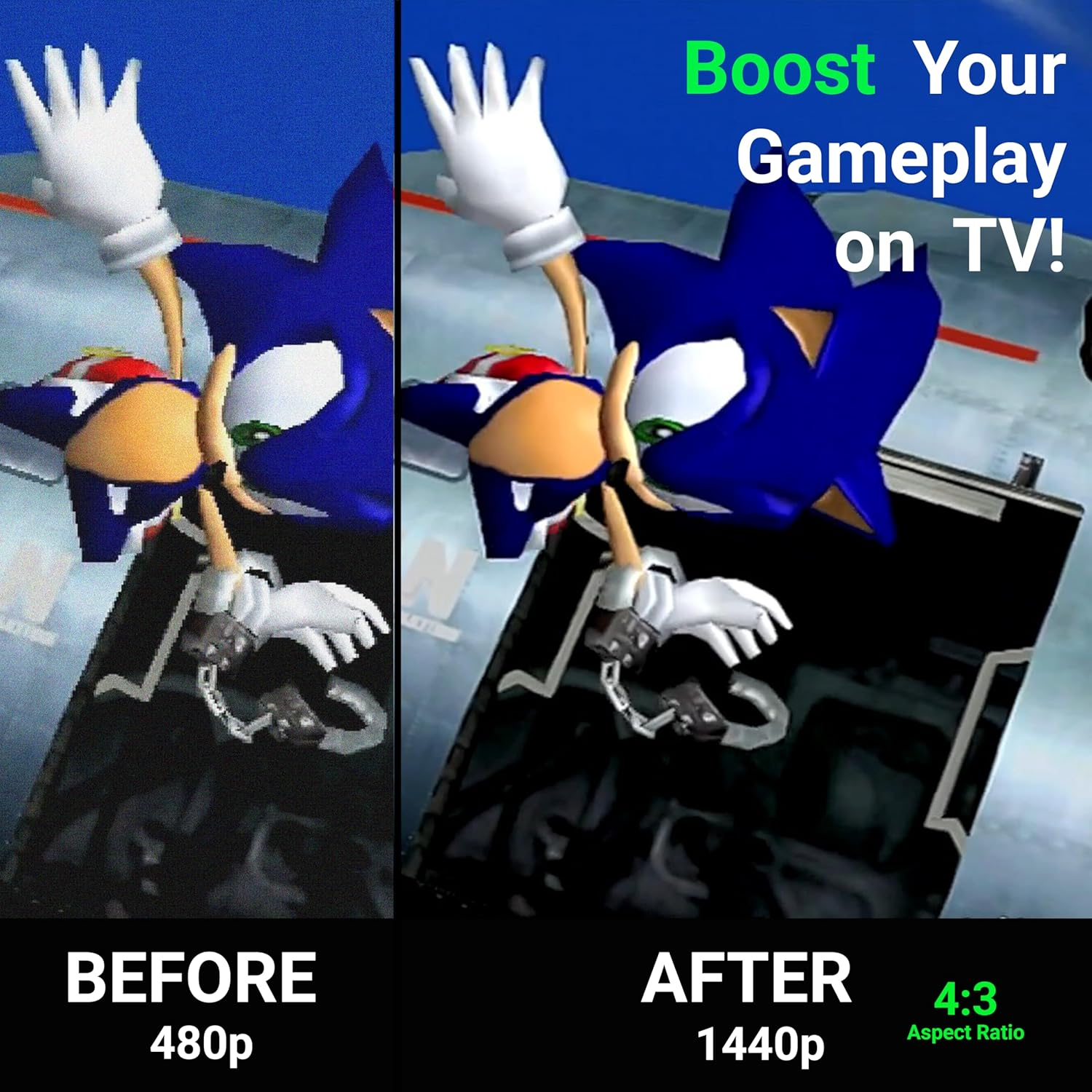 Marseille Mclassic Retro Edition - Restore Your Tvs Game Mode Image Quality, Lag Free, for Game Consoles with 4:3 Aspect Ratios like NES, Sega Genesis, Gamecube, SNES, PS1, PS2, and More - Supports image number 4