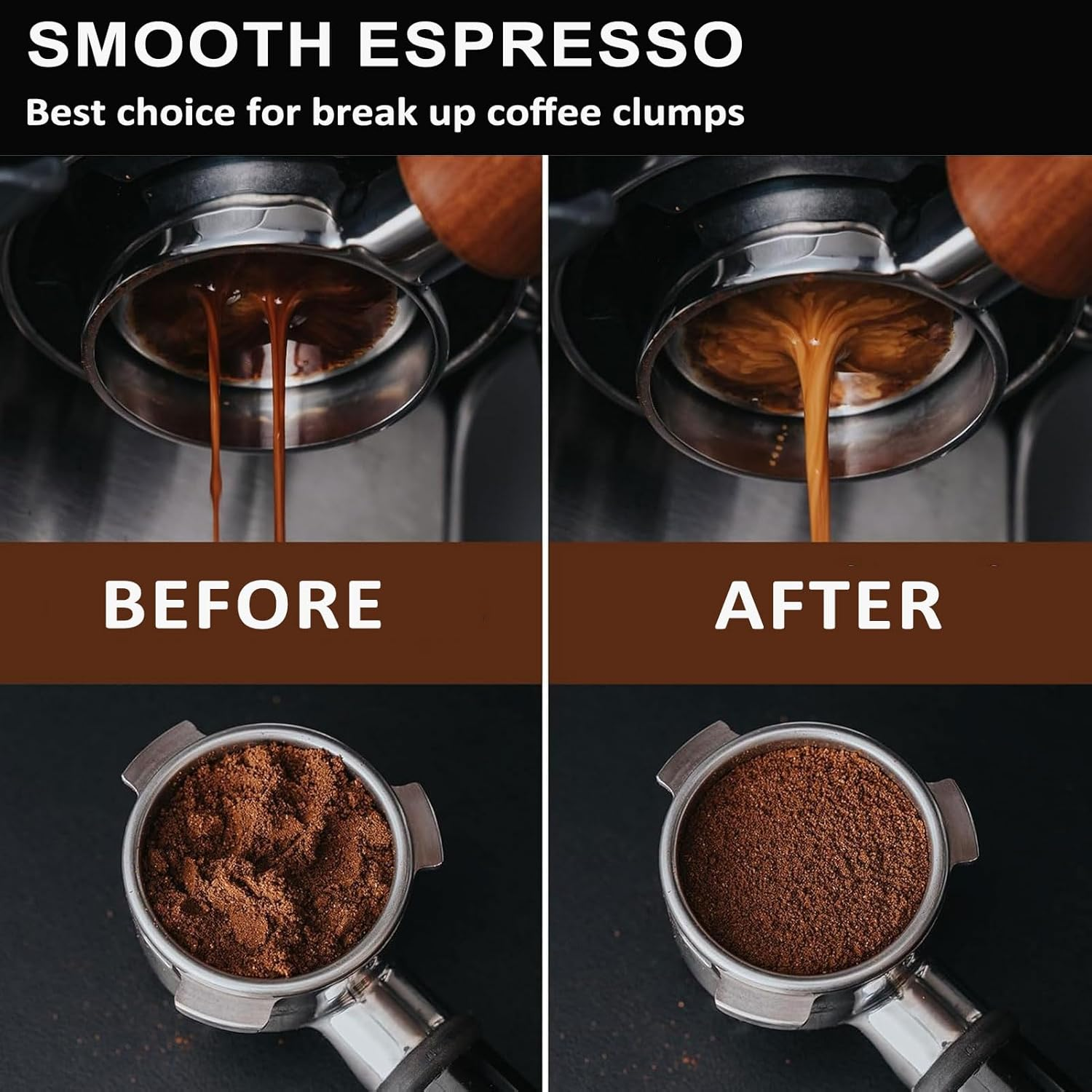 MODY RODY Magnetic WDT Tool | Stainless Espresso Distribution Tool | 54Mm Coffee Stirrer Neddles | for Home Barista or Coffee Shop - Classic Black image number 4