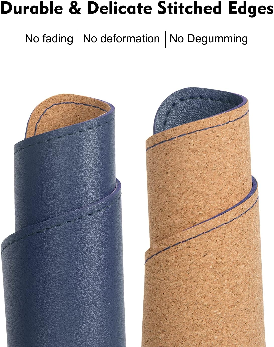 Leather Mouse Pad,Wood Mouse Pad,Double Side Mouse Pad,Stitched Edges,Equipped with Coaster Mouse Pads for Laptop,Office & Home,1 Pack,8Inch11Inch,Eagzffi(Blue) - Apricot image number 6