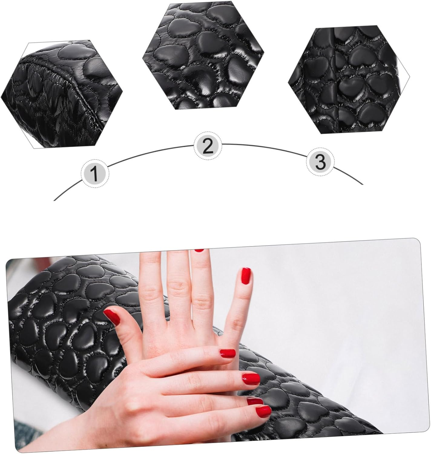 VINTORKY Nail Tech Hand Rest Heart Cushion Stylish Love-Heart Manicure Hand Pillow image number 1