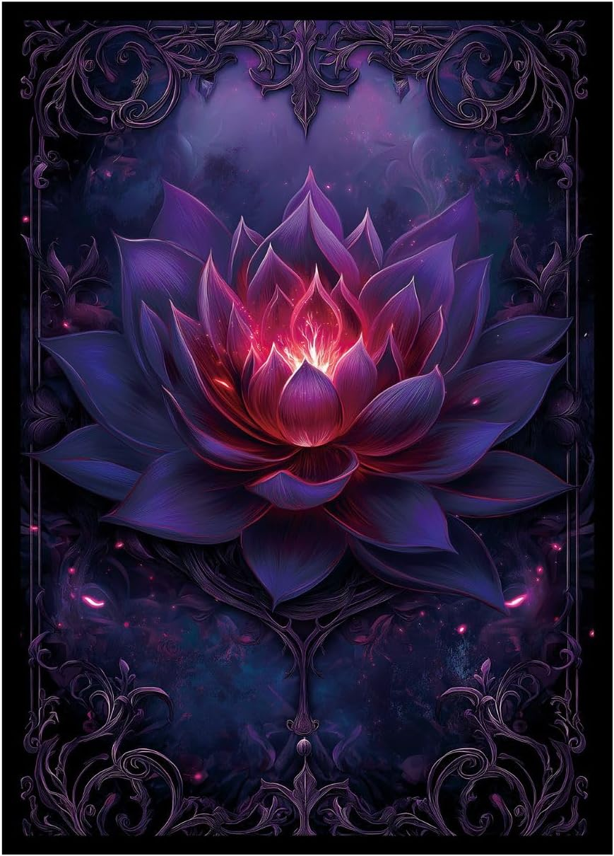 Trading Card Sleeves &ndash; 100Ct - Glossy Art Back, Clear Front (66 X 92 Mm) &ndash; Fits MTG & Sport Cards, Collector Deck Protectors (Lotus)