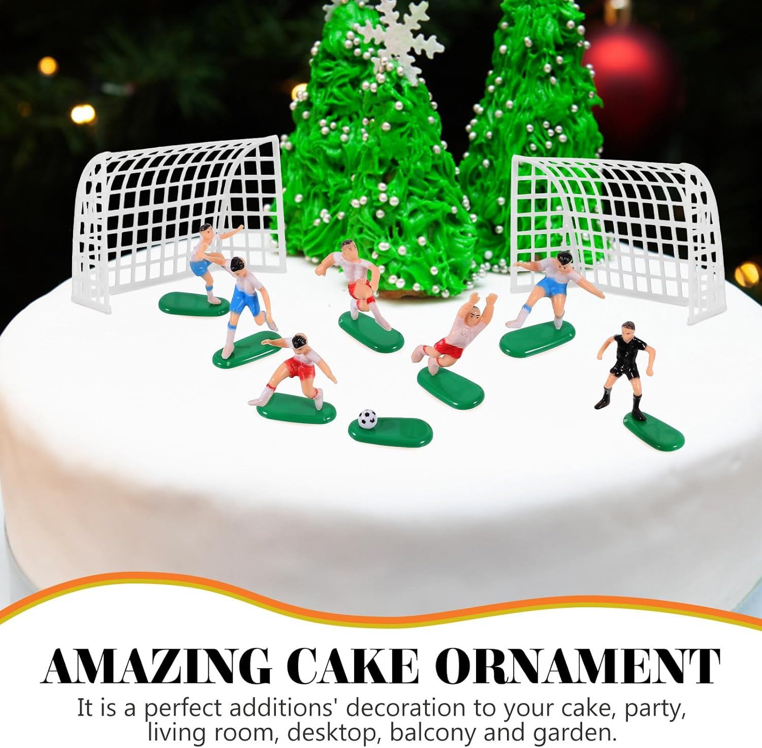 DOITOOL Football Team Cake Decorations Football Player Figurine Cake Ornaments Creative Theme Props for Birthday Parties Sport Events and Celebrations