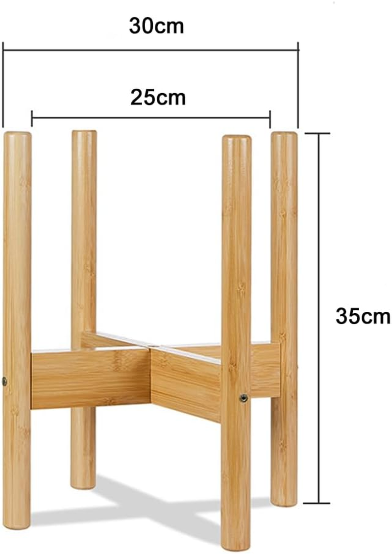TOMVAES Bamboo Plant Stand,Flower Potted Holder,Adjustable Plant Stand Indoor,Small Flower Stand for Window Garden Balcony Home Decor Living Room Bedroom image number 1