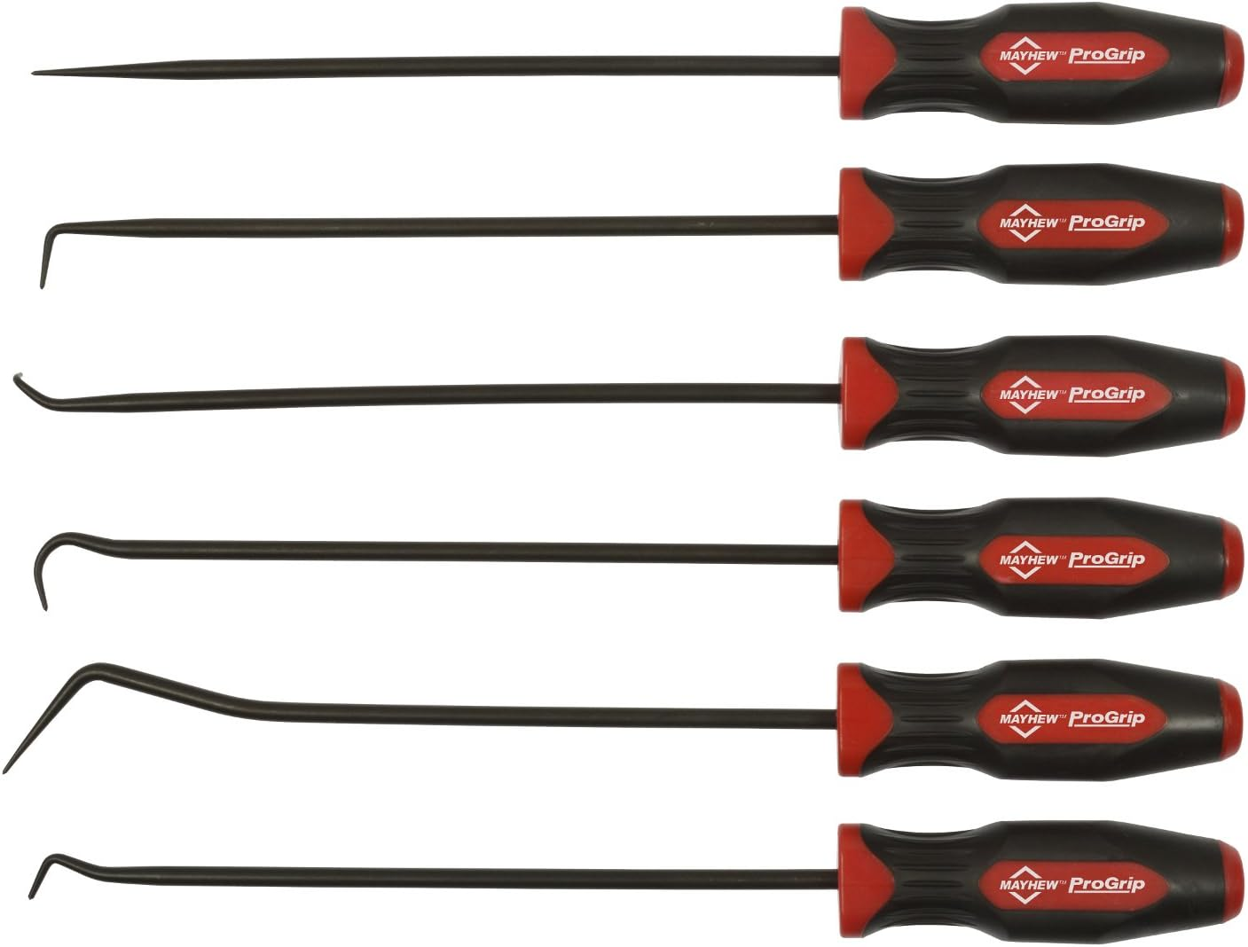 Mayhew Tools 13095 Progrip 6-Piece Long Pick Set, Black Oxide Finish image number 6