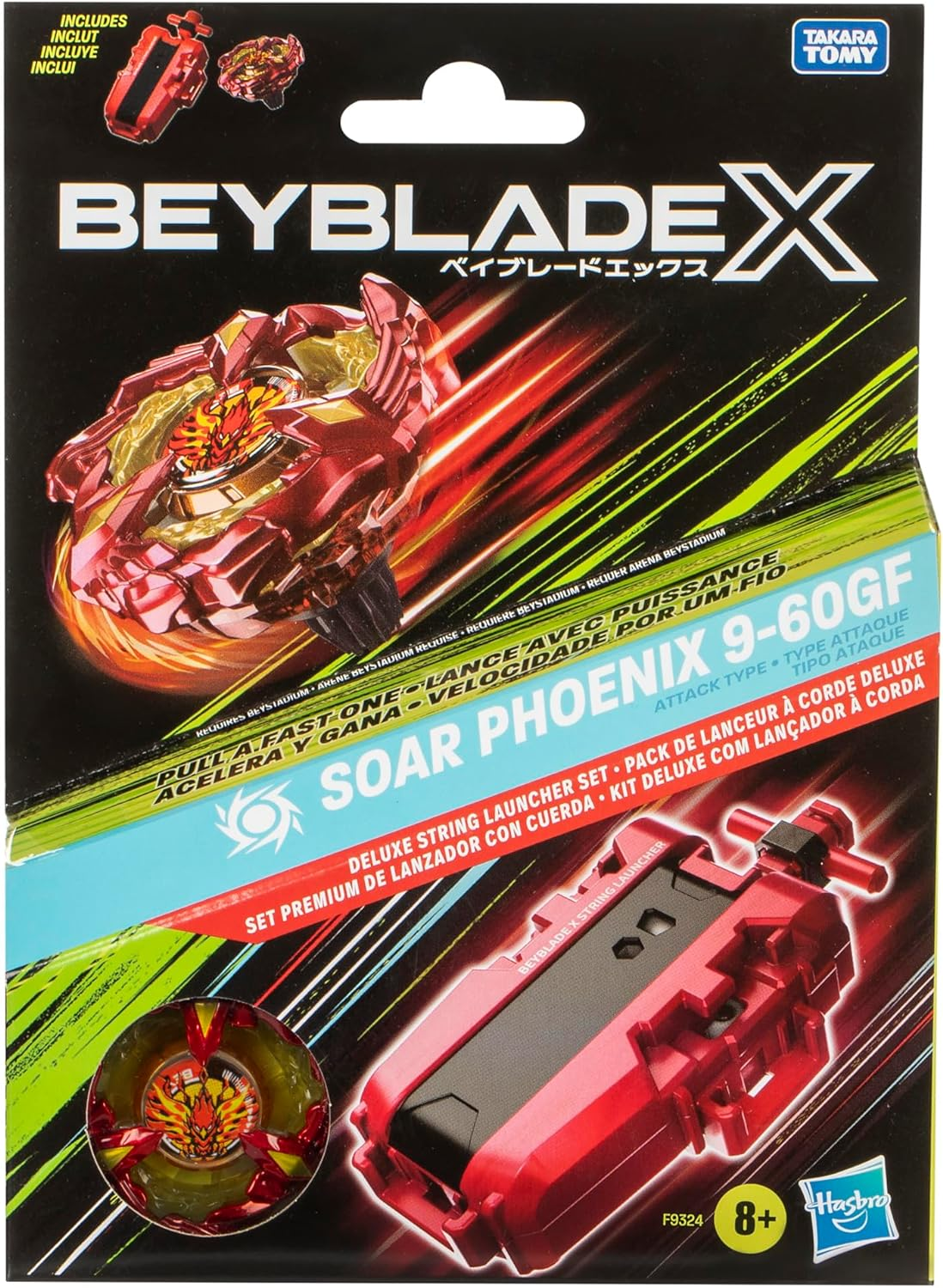Beyblade X Soar Phoenix 9-60GF Deluxe Line Starter Set image number 1