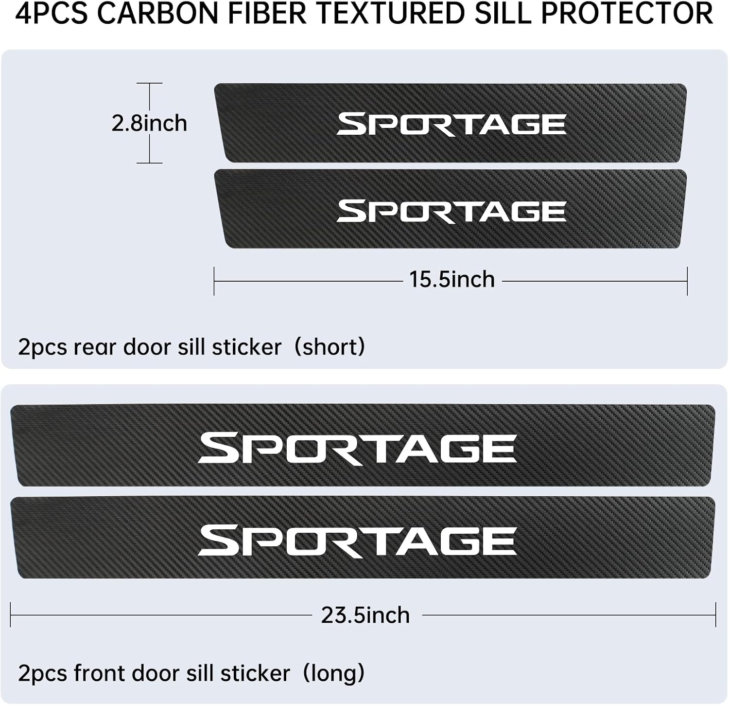 Car Door Sill Protector Compatible with Kia Sportage Accessories, Guard Decoration Scuff Plate Sticker
