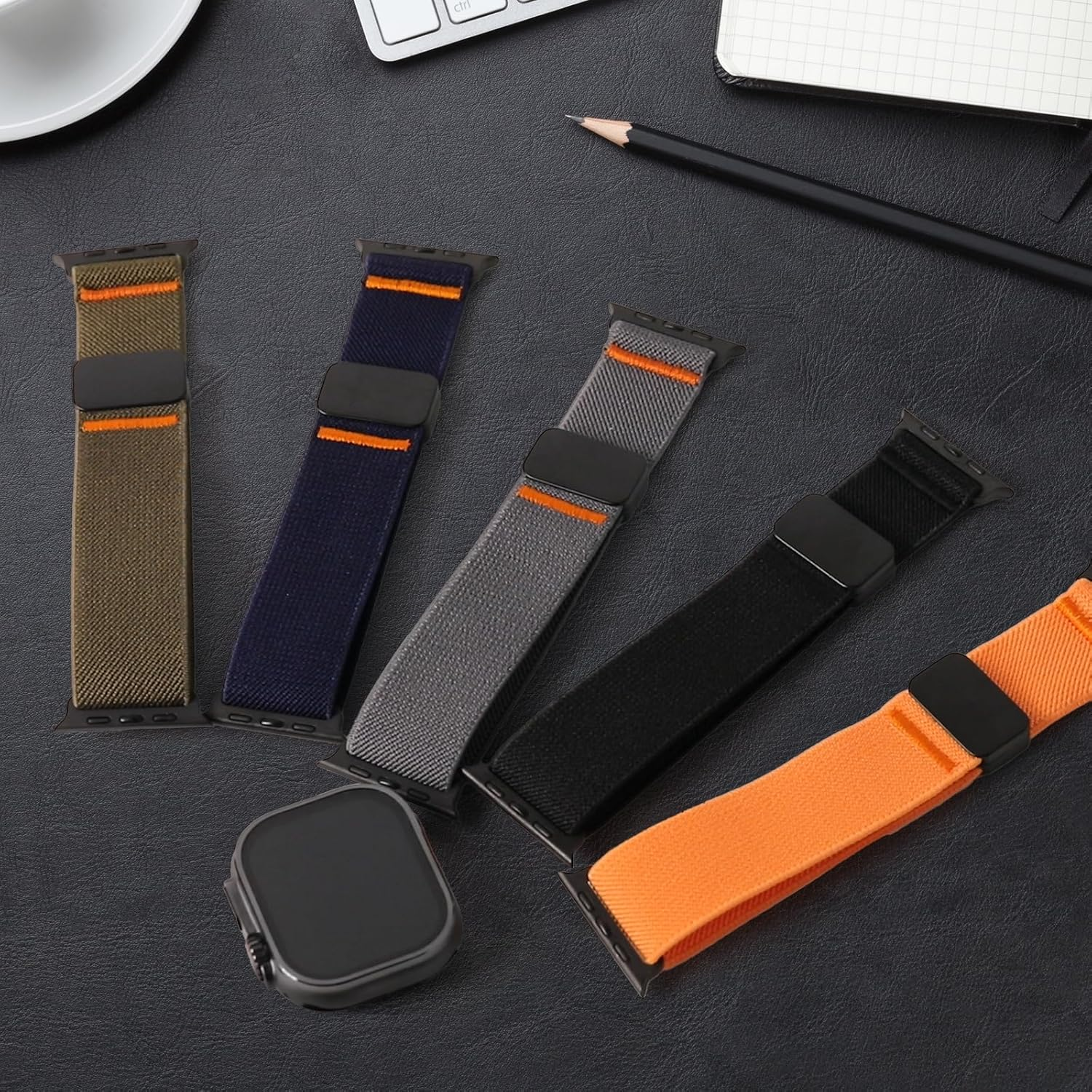 CHORTAU Magnetic Nylon Bands for Apple Watch Band Ultra/2 49Mm 46Mm 45Mm 44Mm 42Mm 41Mm 40Mm 38Mm Men Women,Stretchy Fabric Elastic Sport Strap Wristband for Iwatch Series 10 9 8 7 6 5 4 3 SE Ultra/2 image number 5