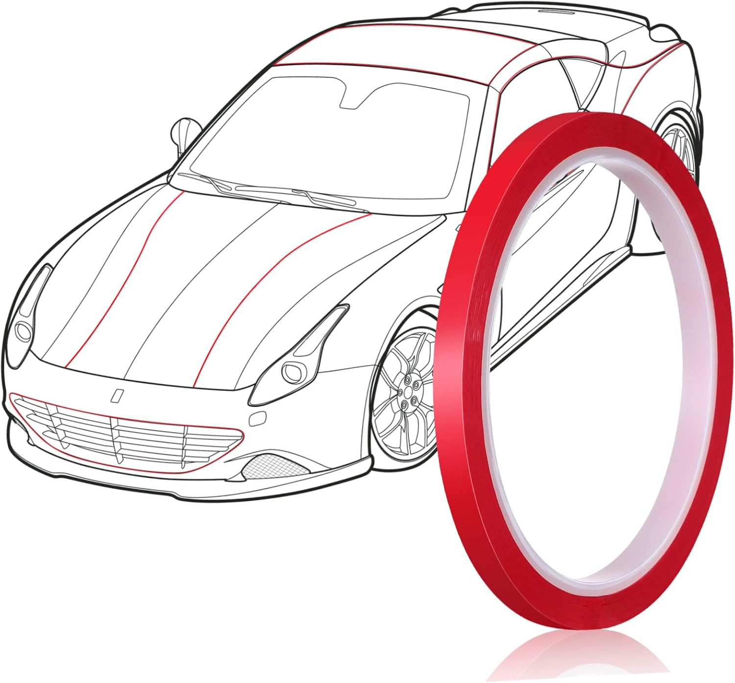 STOBOK 3Rolls Rug Tape Auto Trim Adhesive Decorative Car Tape Matte Strong Hold No Mark Removal image number 4