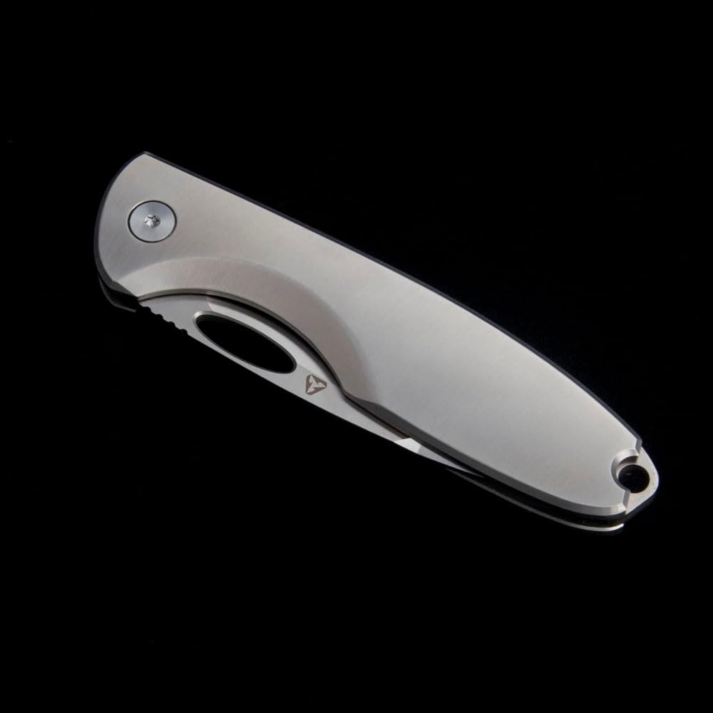 SAMFUNG Folding Pocket Knife, 3 Inch D2 Steel Blade and Titanium Handle, EDC Knife for Outdoor Camping Gift (Titanium) image number 2