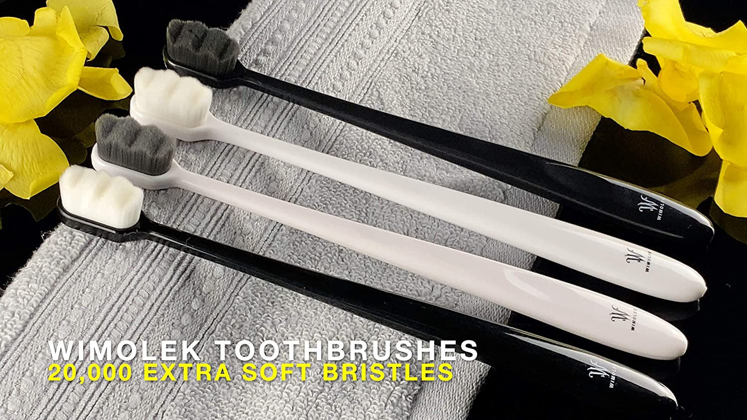 Extra Soft Toothbrush for Sensitive Gums and Teeth. Micro Nano Toothbrushes with 20,000 Ultra Soft Bamboo Charcoal Bristles. Excellent Cleaning Effect (2 Pack) (Black Wave Bristle) image number 3