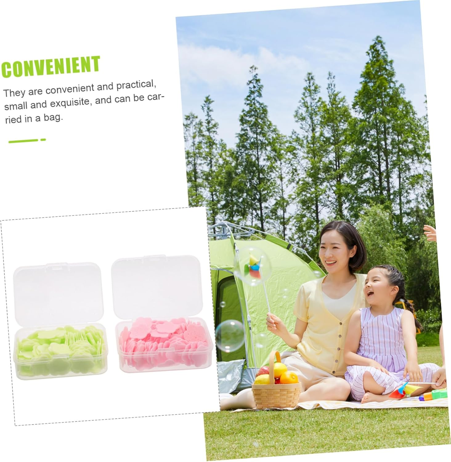 BIUDECO 4 Boxes Portable Soap Sheets Travel Slices for Hand Washing Rose Scents Easy to Use Safe for All Skin Types for Toiletries the Go image number 2