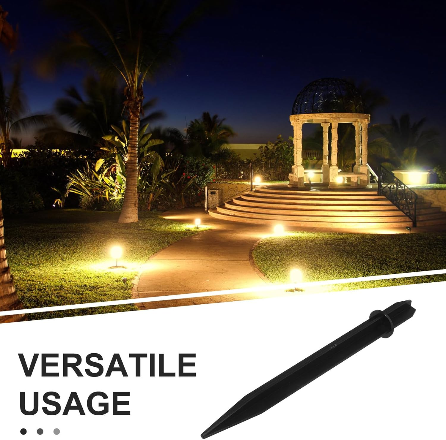 GARIOUANS 10Pcs Plastic Ground Stakes for Solar Yard Lights Replacement Landscape Light Stakes for Garden Pathway Accessories image number 4