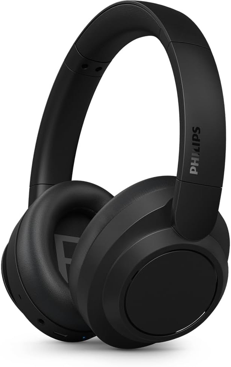 Philips TAH6509BK/00 Noise Cancelling Over-Ear Wireless Bluetooth Headphones - Excellent Call Quality, Compatible with Voice Assistants and up to 45 Hours of Music Playback Time - Black image number 4