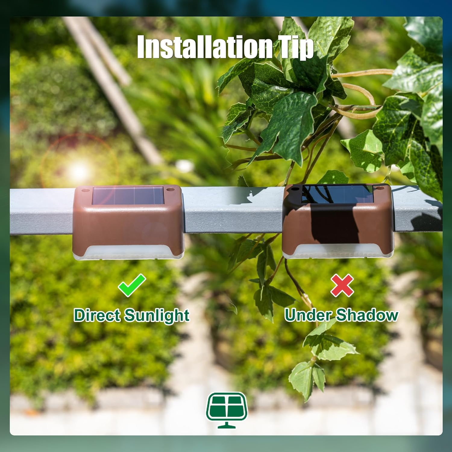 Solar Deck Lights Outdoor, Step Lights IP65 Waterproof Led Solar Light for Outdoor Stairs, Step, Fence, Yard, Patio, Backyard and Pathway(Warm White)-16 Pack image number 5