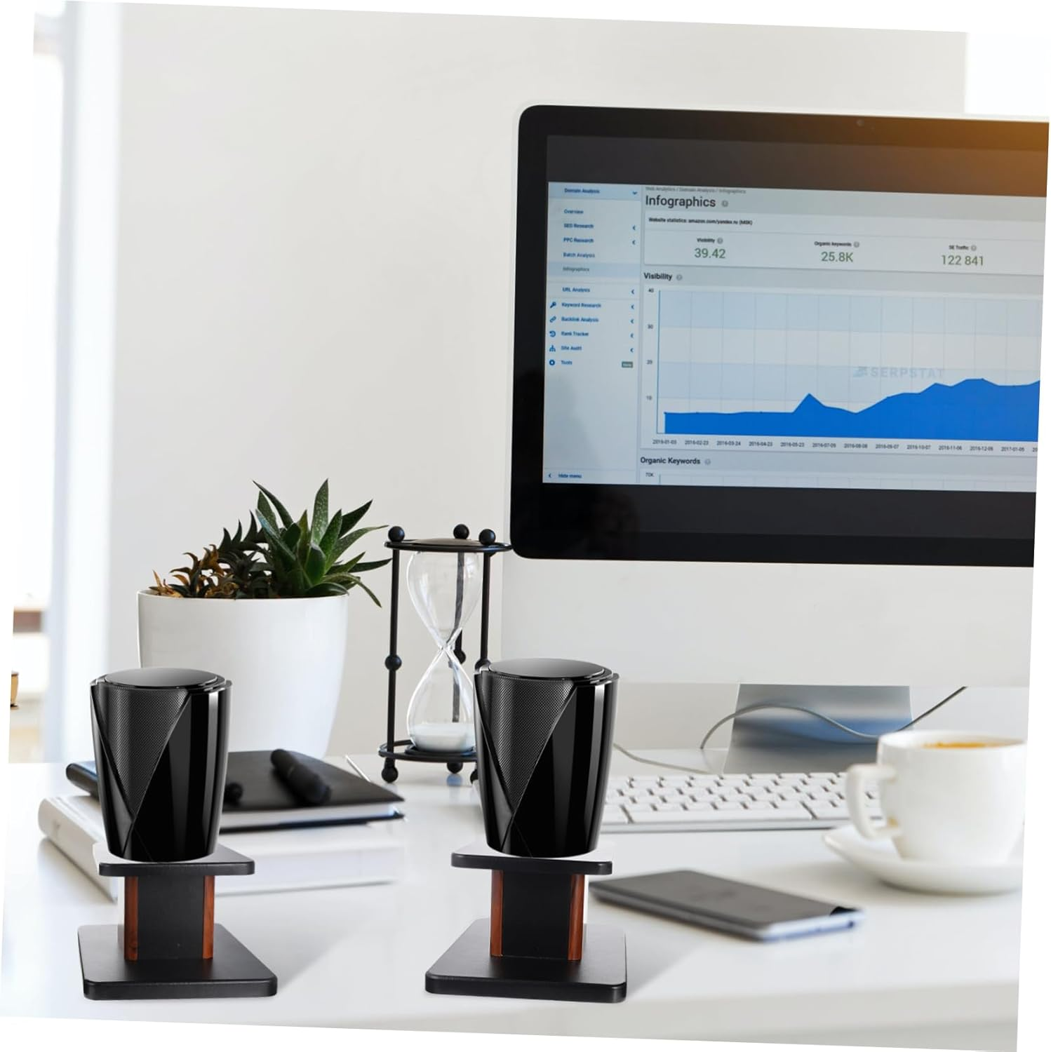 SWOOMEY Multipurpose Floor-Standing Speaker Stands Pair 15Cm High Hifi Audio Brackets Suitable for Bookshelf Surround Speakers for Home Theater and Music Listening image number 6