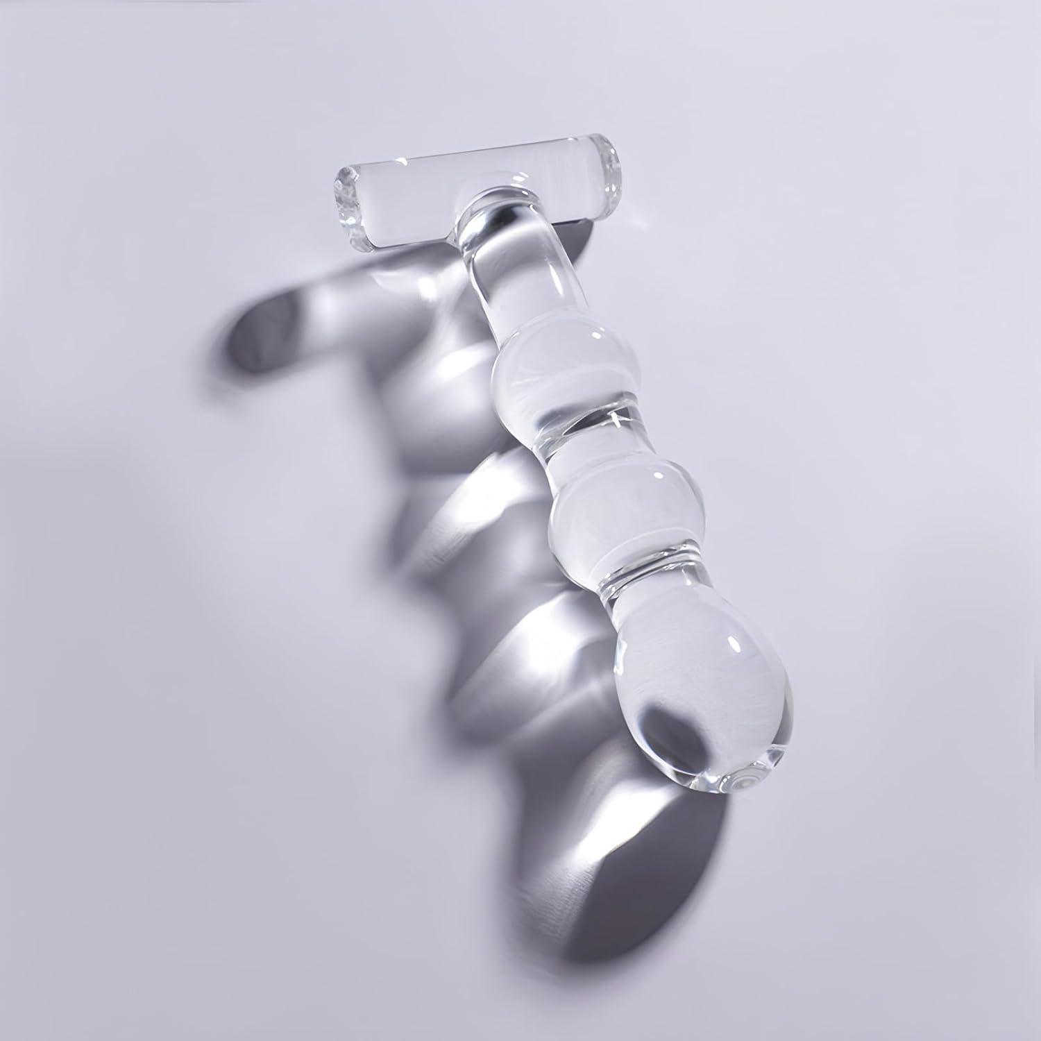 Glass Dildo Anal Plug - 15Cm Crystal Clear Temperature Play Toy for G-Spot & Prostate Stimulation, Sensual Massage Beads for Men, Women & Couples (Special Shape) image number 5