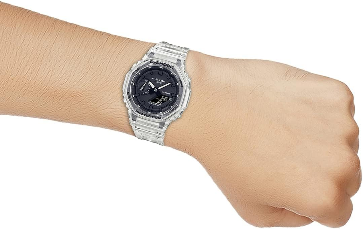 Casio G-SHOCK GA2100SKE-7A Mens Transparent Clear Analog/Digital Watch with Transparent Clear Band image number 4