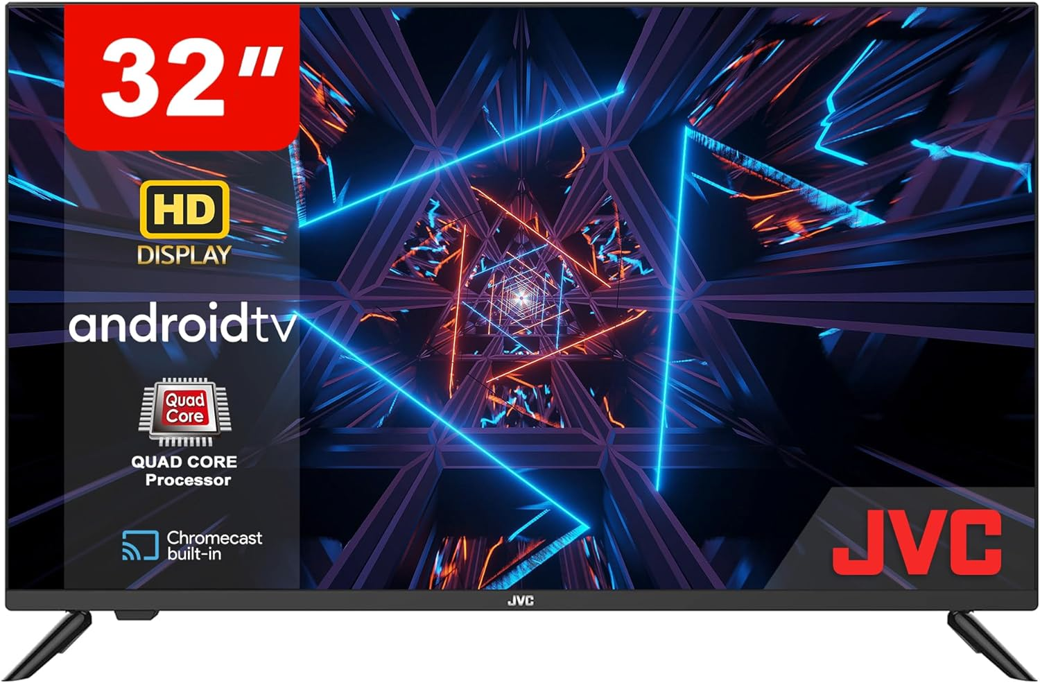 JVC 32 Inch Smart TV | HD Edgeless Android TV | 32" Television with Built-In Chromecast, LED Display | Remote Control with Voice Commands via Google Assistant | 10000 Apps | AV-H323115A11 image number 6
