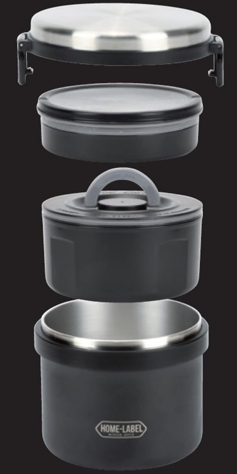 Pearl Metal HB-5667 Lunch Jar, 1000 Lunch Box, Donburi, Full Vacuum, Stainless Steel, Heat Retention, Cold Retention, White, Home Label