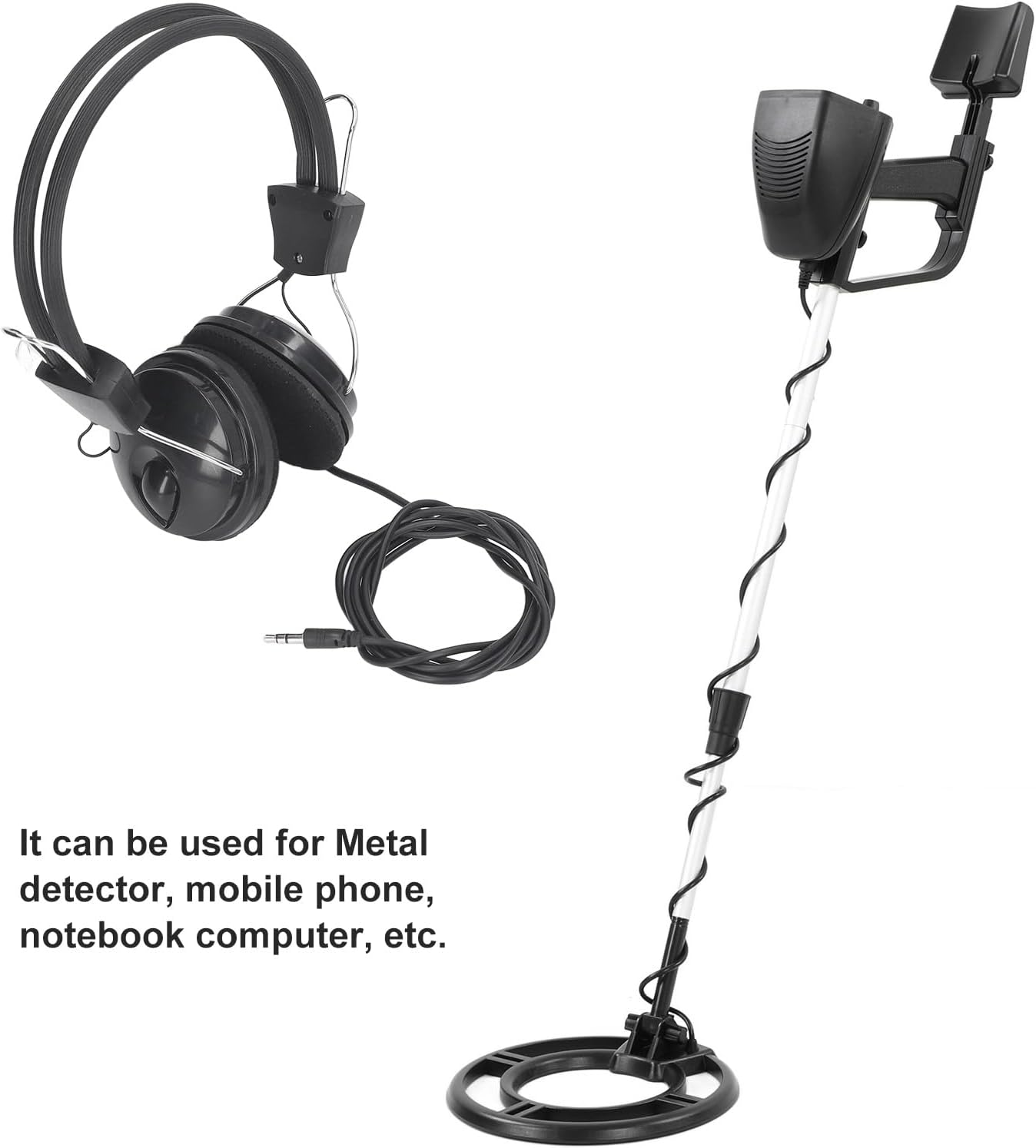 MUNEFE Metal Detector Headphone, Metal Detector Headset, 32Mm Hi Fi Speaker 3.5Mm Interface Earphone for Phone Tablet PC image number 2