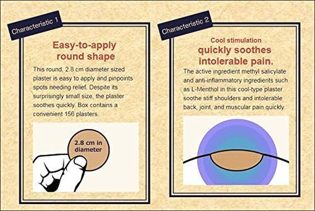 Kaxilu Cool-Type Plaster. Cool Relief for Intolerable Pain. 156 Count, 2.8 Cm Diameter, 0.068 Kg image number 2